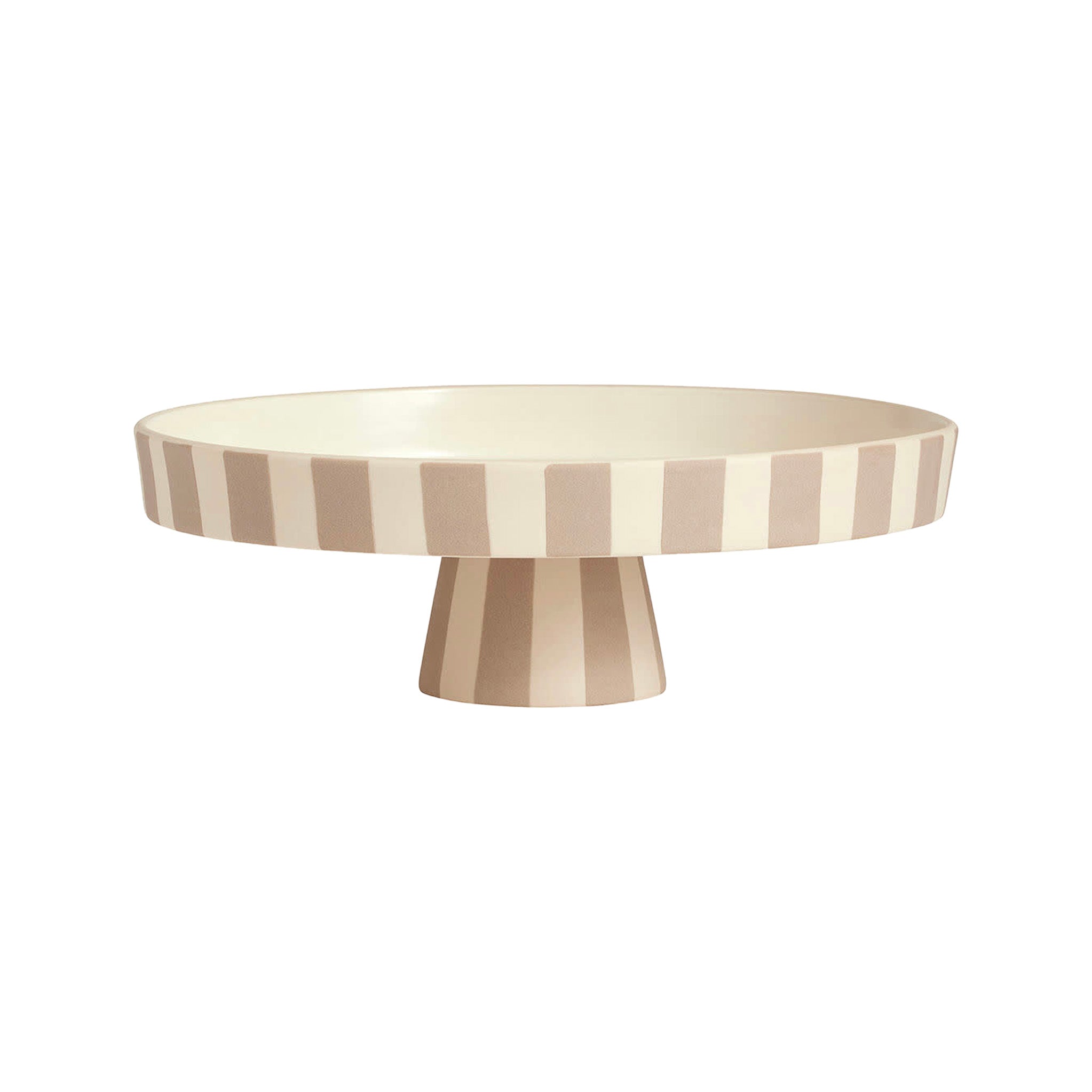 Toppu Tray by OYOY Living Design, handmade ceramic with striped design, available in multiple sizes and earthy colors.