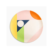 Poketo Bamboo Dinner Plates in Planes print, set of 4 reusable bamboo fiber plates. Colorful geometric eco-friendly plates, durable and dishwasher safe.