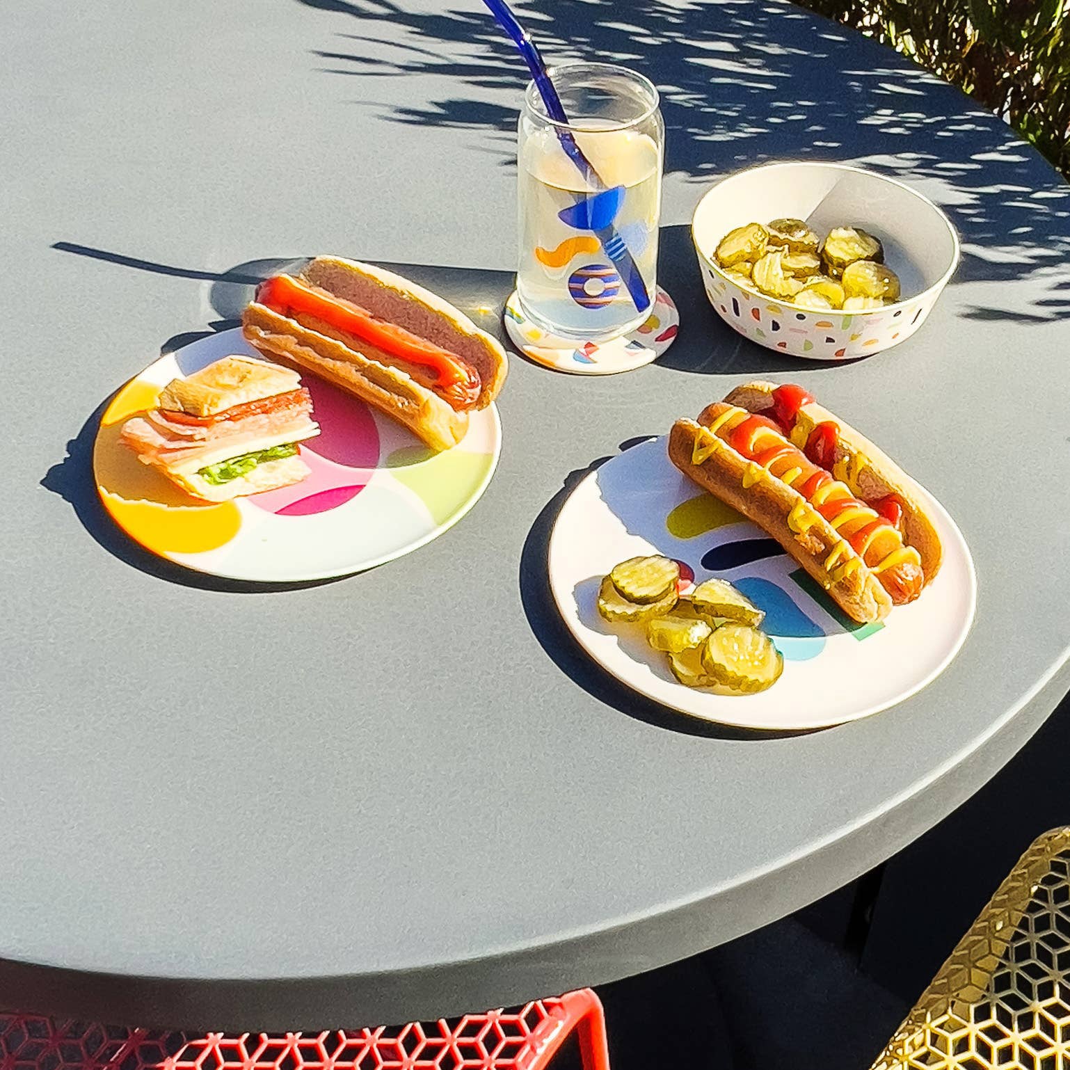 Poketo Bamboo Salad Plates in Boulders print, set of 4 reusable eco-friendly plates made from bamboo fiber. Dishwasher safe and biodegradable.