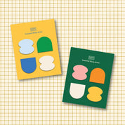Poketo Essential Sticky Notes set with 4 colorful shapes. Fun sticky notes for reminders, to-dos, and planners.
