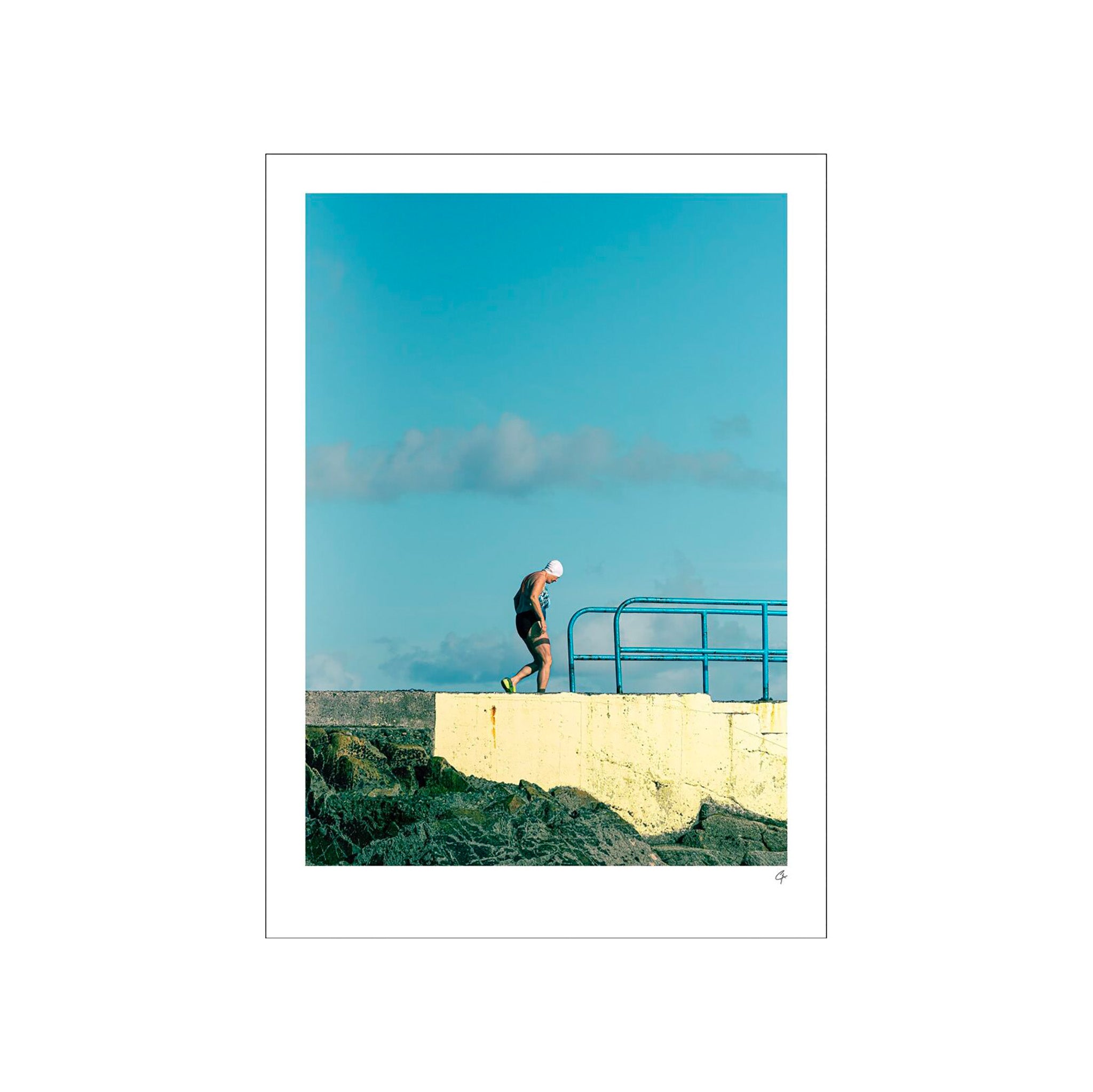 Poster & Frame Lady Good Diver Poster by Christian Askjær. 50 × 70 cm Scandinavian art print featuring bold figurative diver. Rolled, unframed print.