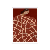 Waiting at Arts et Métiers Poster by Sofia Lind. 50 × 70 cm Scandinavian art print featuring a Paris metro scene with muted tones and seated figure.