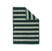 RATIA Stripe Hand Towel in two shades of green, 50 × 70 cm, 100% cotton—pairs with RATIA striped bathrobe.