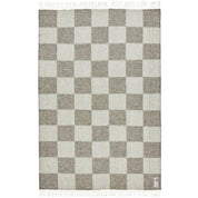 Silkeborg Uldspinderi Ærø Throw in Soft Nordic Grey 100% worsted wool, large Scandinavian blanket for bed or sofa.