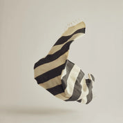 Silleben Sweater Throw in black 100% combed wool with tone-on-tone stripes.