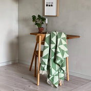 Silkeborg Uldspinderi Twist a Twill Throw in multiple colors (light grey, dark grey, maple green, petrol green, rusty rose) 100% pure wool with bold geometric twill pattern by Tina Ratzer.
