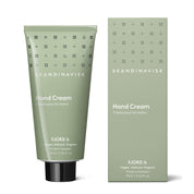 Skandinavisk Fjord 75 ml hand cream in recycled aluminum tube with FSC-certified packaging.