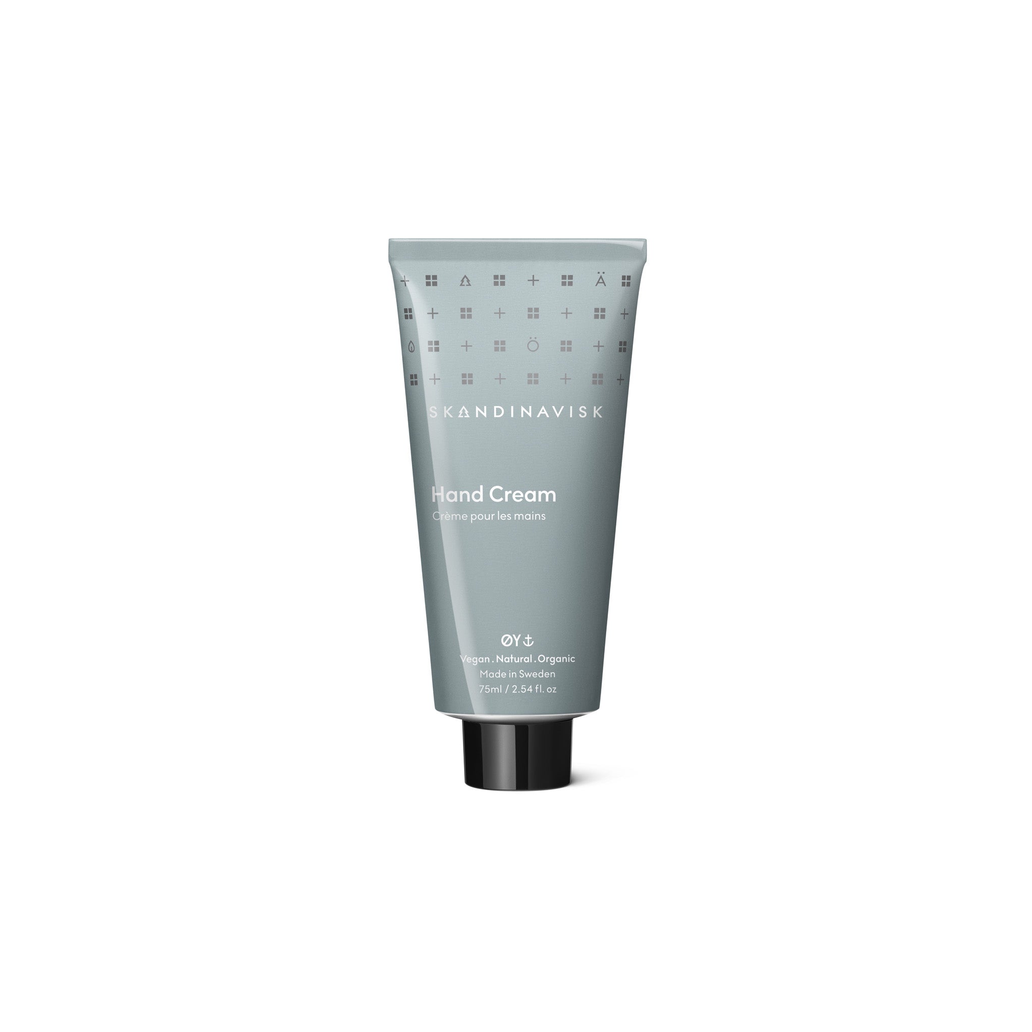 Skandinavisk ØY 75 ml hand cream in recycled aluminum tube with FSC-certified packaging.