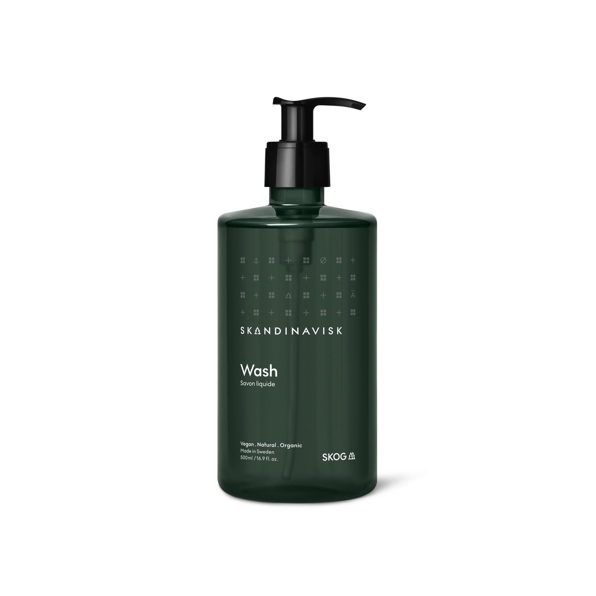 Skandinavisk SKOG 500 ml hand & body wash in recycled plastic bottle with pump.