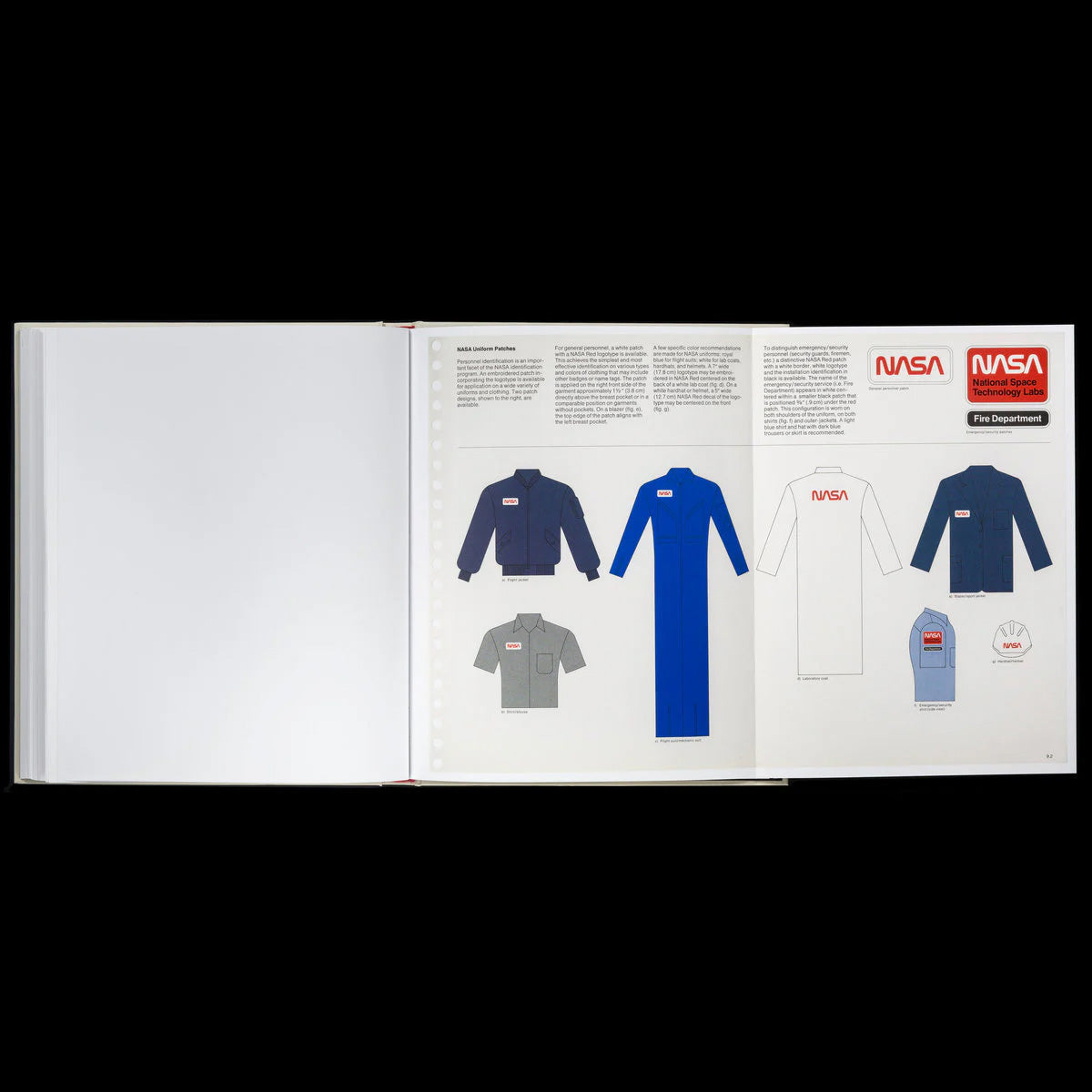 NASA Graphics Standards Manual book — case-bound with silkscreen cover, reproducing Danne & Blackburn’s 1975 design system with original scans and essays.