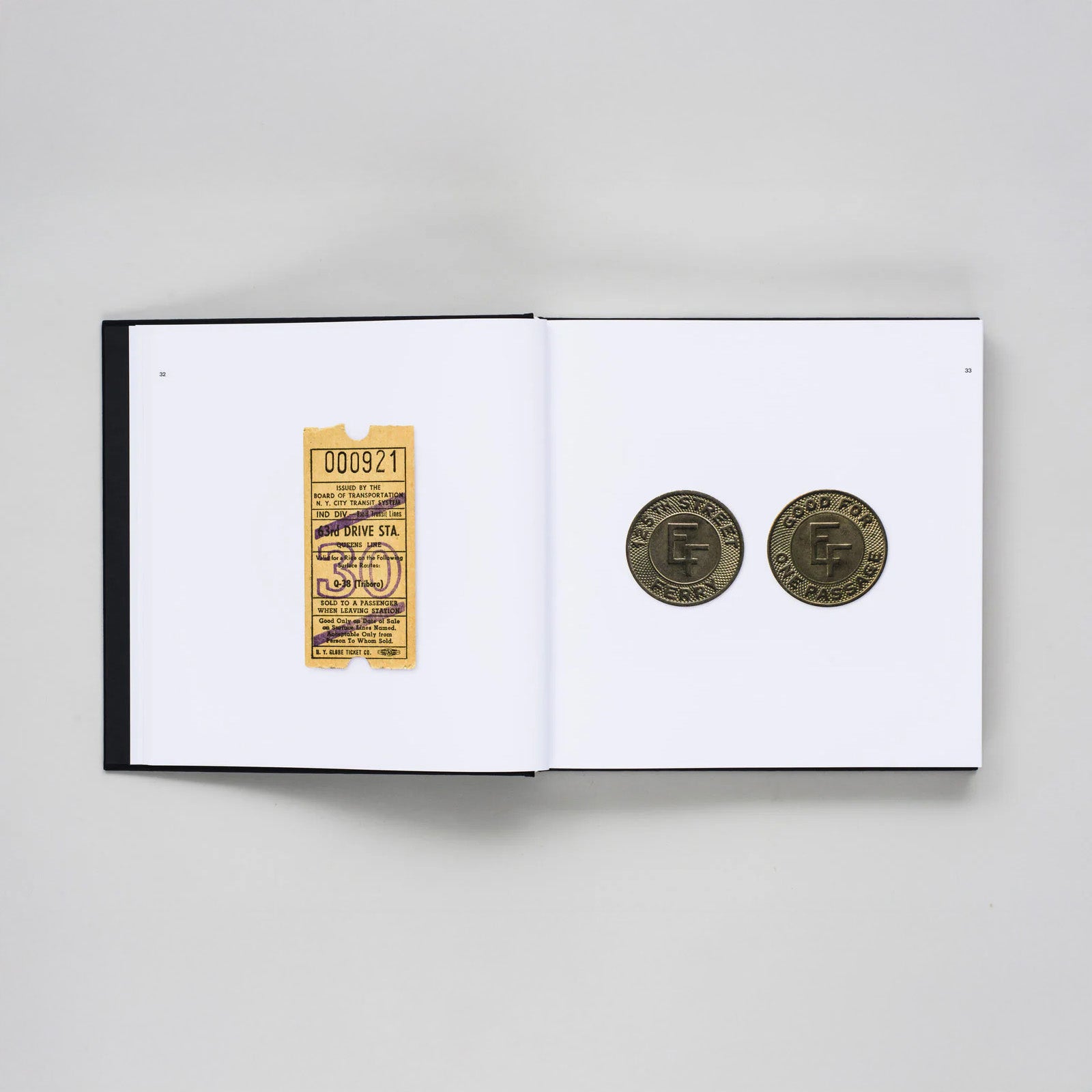 NYCTA: Objects book — cloth-bound, square-format volume with silkscreen cover, featuring 400+ NYC Subway artifacts and ephemera collected by Brian Kelley.