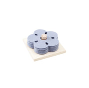 Verso Design KUKKA Coaster Set of eight wool felt flower coasters with birch wood stand, designed by Tuttu Sillanpää.