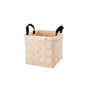 Verso Design Lastu Medium Birch Basket in FSC-certified birch with wool felt handles, sustainably made in Finland for long-lasting Nordic storage.