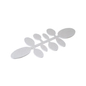 Verso Design PAPU Long Trivet, wool felt trivet with leaf-inspired design in grey, green, or silver. Made in Finland.