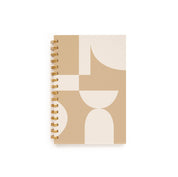 Worthwhile Paper Form Geometry Lined Notebook with neutral geometric design. Handmade wire-bound journal with cotton cover and recycled lined paper, 5.5 × 8.5 inches.