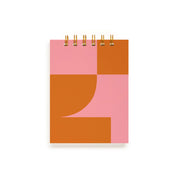 Worthwhile Paper Vibrance Geometry Dotted Jotter Notebook with colorful sunrise-inspired geometric design. Handmade wire-bound pocket notebook with cotton cover and recycled dotted paper, 4.25 × 5.5 inches.