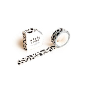 Worthwhile Paper Confetti Pattern Washi Tape in black and white. Decorative paper tape, 15mm wide, recyclable storage box.